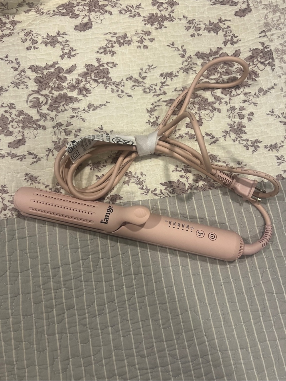Lange Blush Pink Hair Straightening Iron with Air